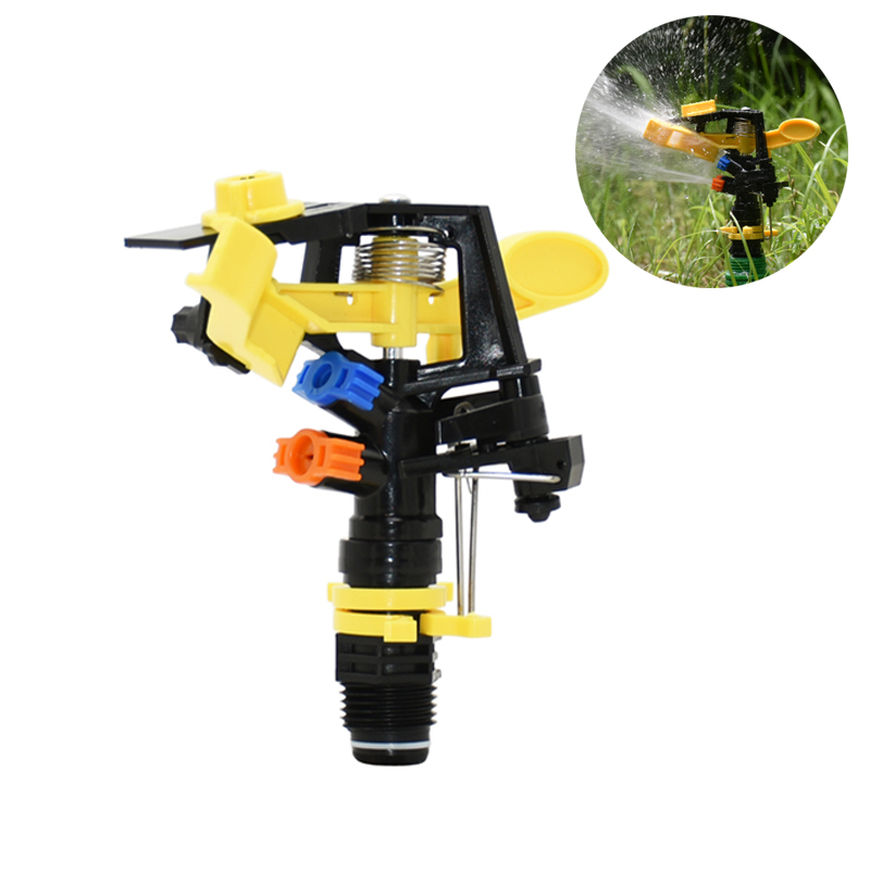 

Watering Equipments 1/2" 3/4" Male Farm Sprinklers Rotating Nozzles Garden Adjustable Rocker Sprinkler Double Water Irrigation Lawn 1PCS, 2 way nozzle