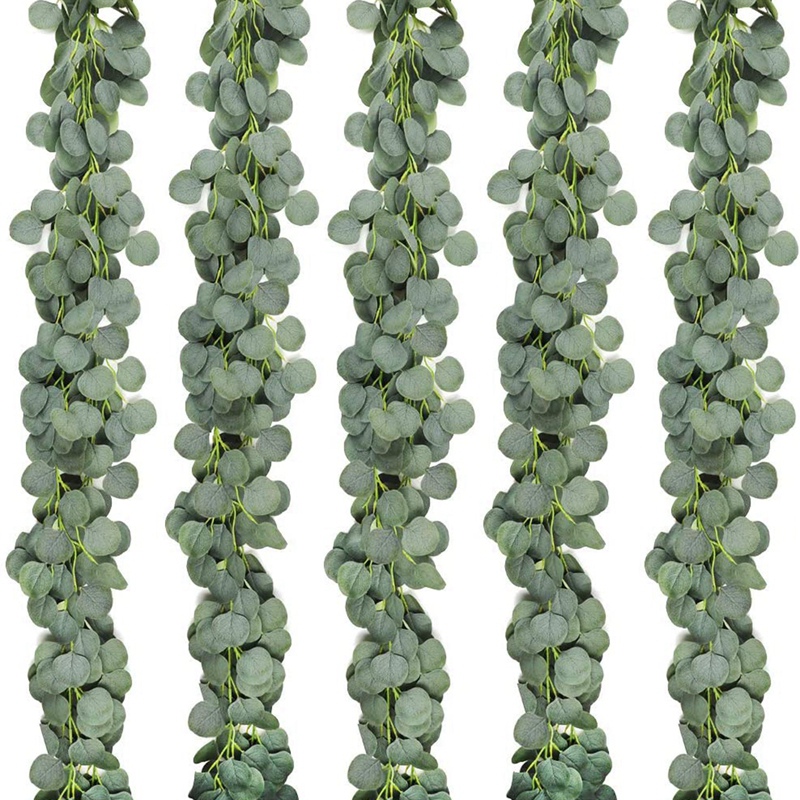 

5 Packs of Artificial Eucalyptus Wreath Greening Eucalyptus Vines for Wedding Banquet Garden Decoration, Green
