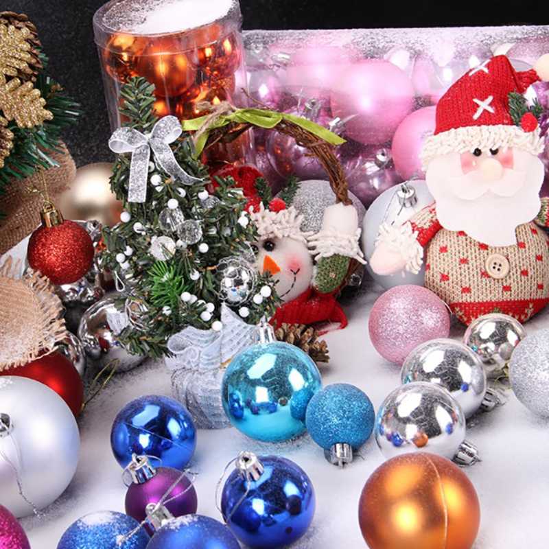 

Merry Christmas 24Pcs Metal Christmas Ball Decoration Tree Ball Decoration Home New Year Gift Festive