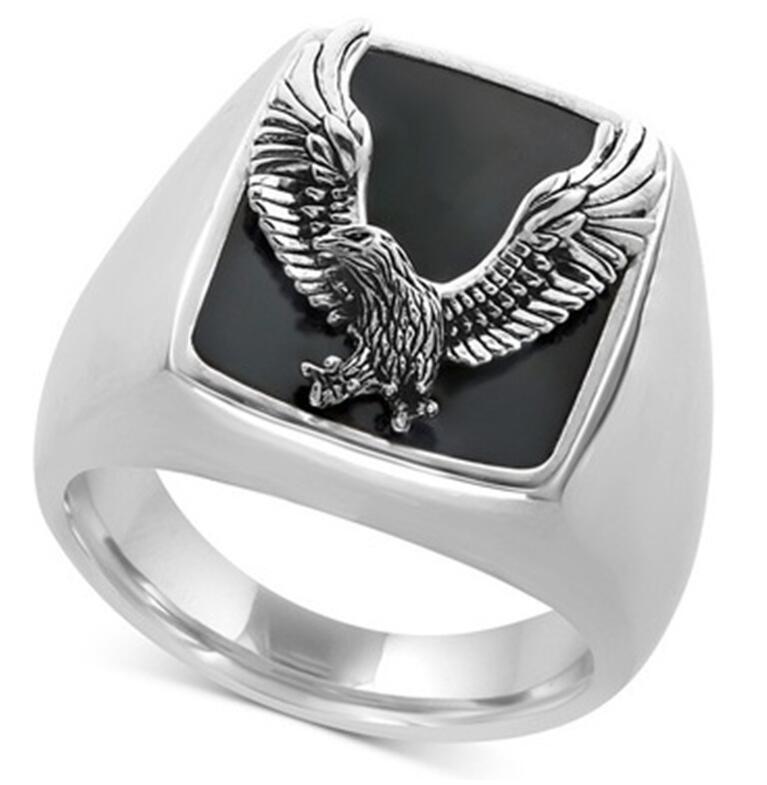 BIG WING EAGLE SILVER PLATED MOTORCYCLE BIKER RING
