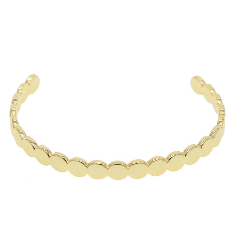 

New Arrived Gold filled circle shape OPEN Bangle Bracelet for women lady Adjustable Size dot Wedding PARTY Wrist jewelry Gifts