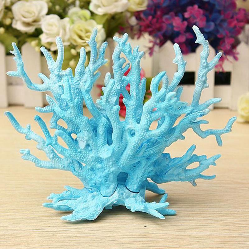 

2 Color Artificial Coral Aquarium Ornament Fish Tank Coral Plant Decoration Lanscaping Aquarium Decor 14x17cm