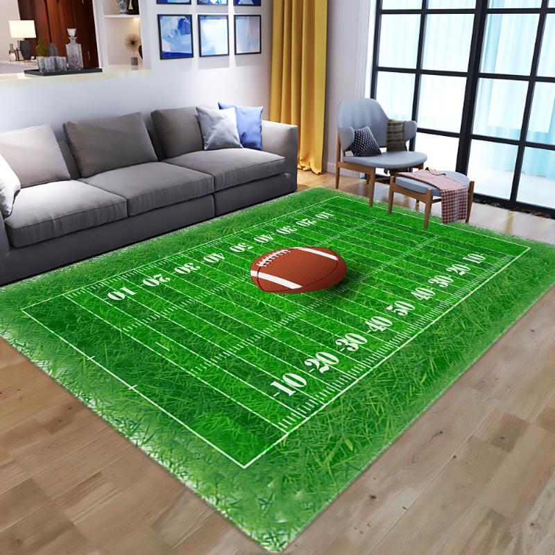 

3D Green Football carpet kids room baseball rug field parlor bedroom living room floor mats children large rugs home customized, Ad-871