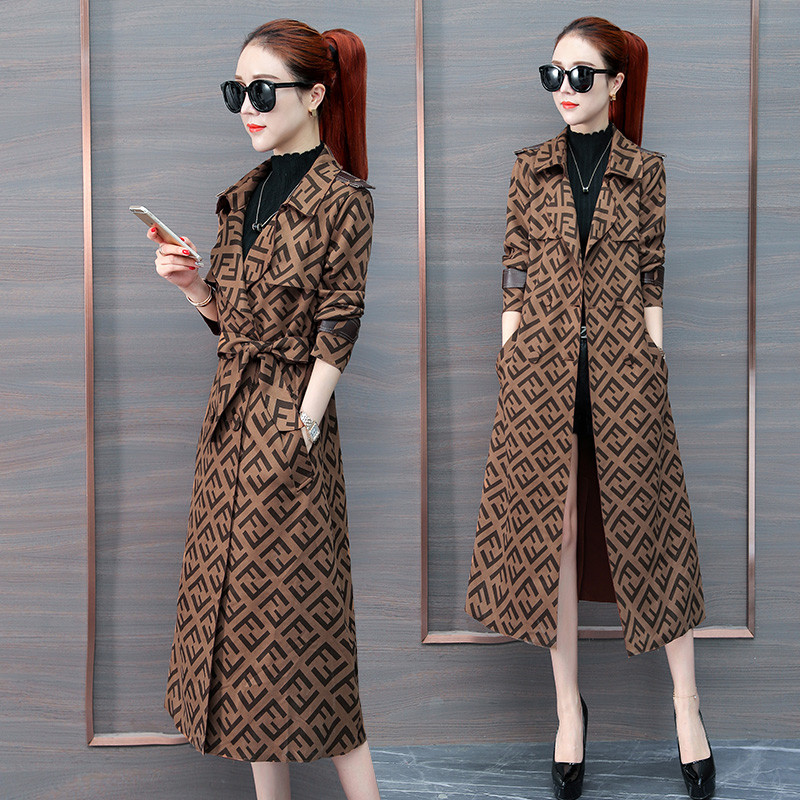 

2020 Autumn New Suede Trench Coat Women High Quality Business Double Breasted Windbreaker Female With Belt Long Outerwear R1057, Caramel color