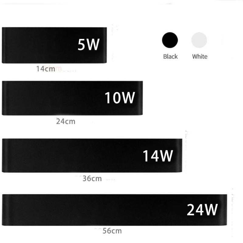

Modern Led Wall Lamp Minimalist Indoor Light Wall Sconce Stair 5W 10W 14W 24W Bedroom livingroom corridor Lighting black white