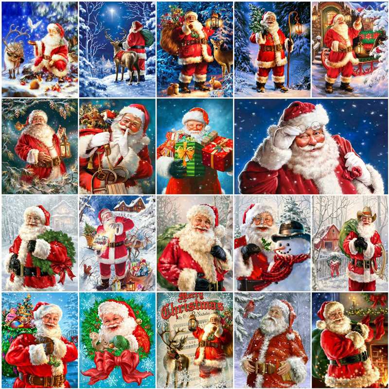 

AZQSD Christmas Diamond Painting Santa Claus Full Square Embroidery Sale Diamond Art Winter Cross Stitch Rhinestones Home Decor