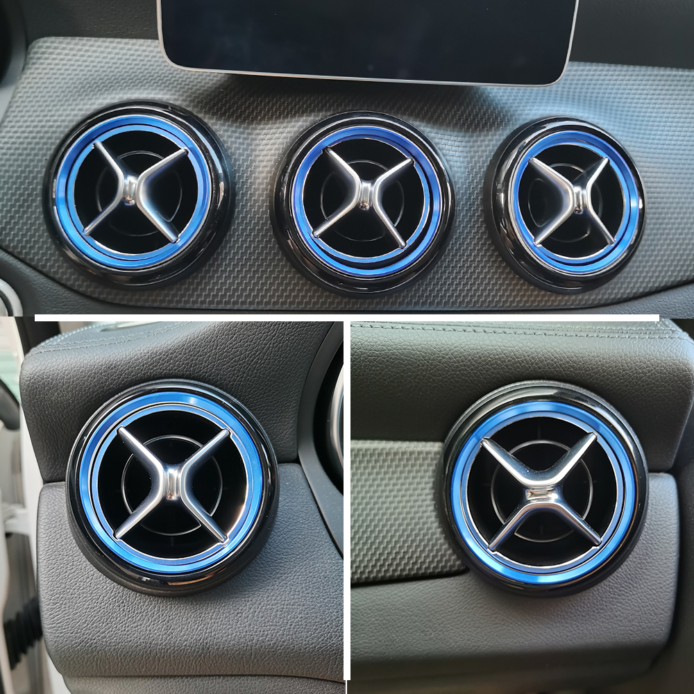 

For Mercedes-Benz GLA-Class X156 CLA C117 Car Aluminum Accessories Air Vent Circle Cover Trim Frame Sticker Interior Decoration