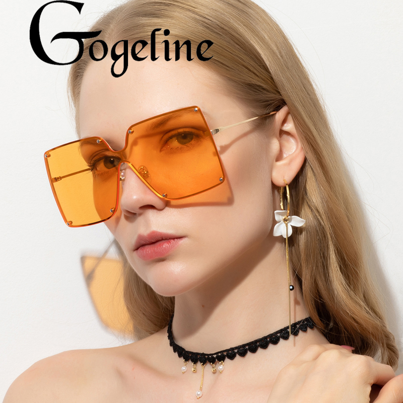 

Sunglasses Rimless Oversized Women Retro Vintage Metal Sun Glasses Design Eyewear Feminino
