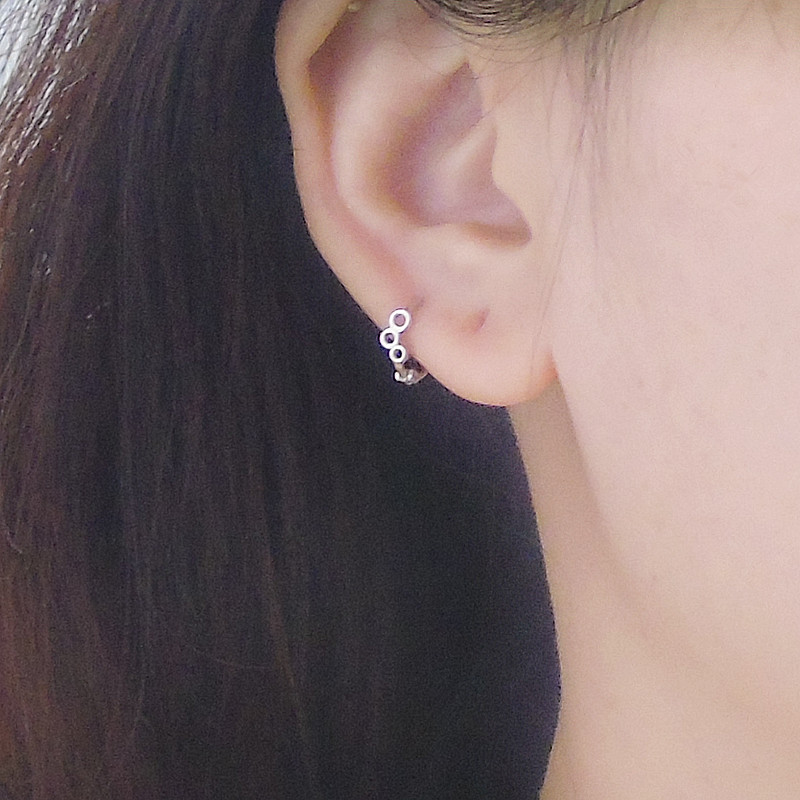 

circle triangle square ear ring 925 sterling silver earring simple ear bone buckle personality wild trend boy girl jewer