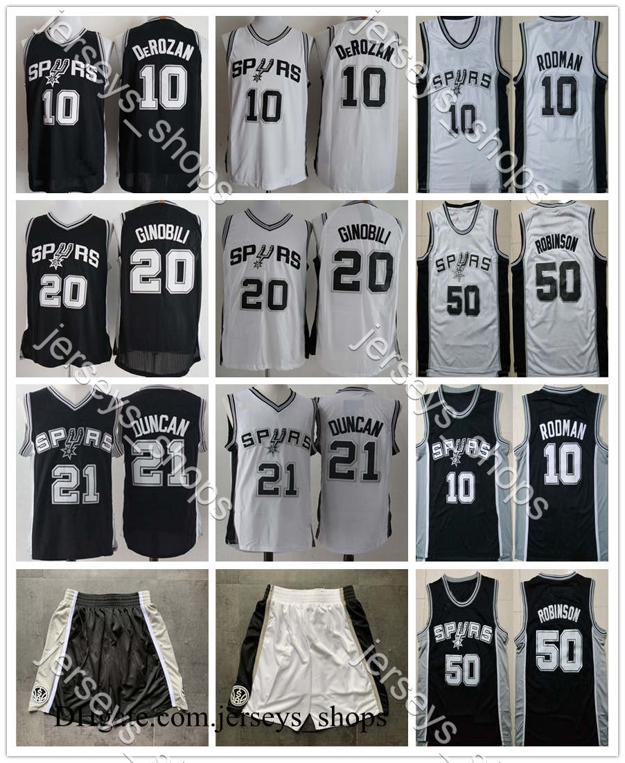 

Men Kids Vintage David 50 Maurice Robinson Dennis 10 Rodman Basketball Jerseys Manu Ginobili DeRozan Stitched Shorts, Black;red