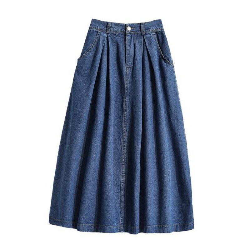 plus size denim skirts midi length