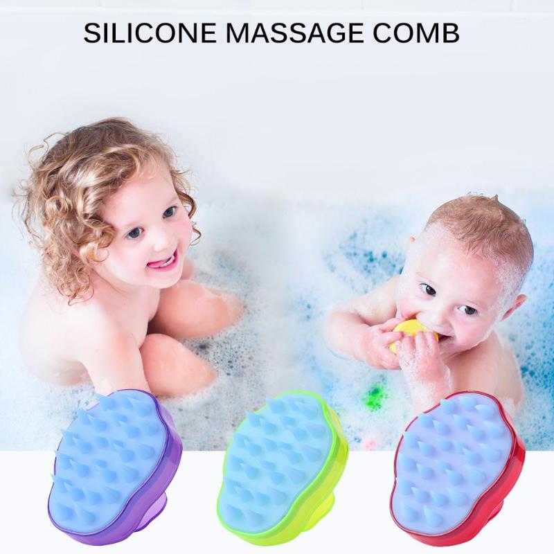 

3 color Massage Brush Hair Washing Comb Comfortable Silicone Shampoo Scalp Body Bath Spa Slimming Massage Brush Personel Health
