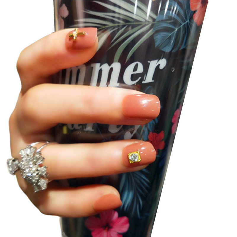 

24pcs False Nail with Decoration Full Wraps Glue Type Nail Patch Manicure Supplies LDO99, 24 pcs