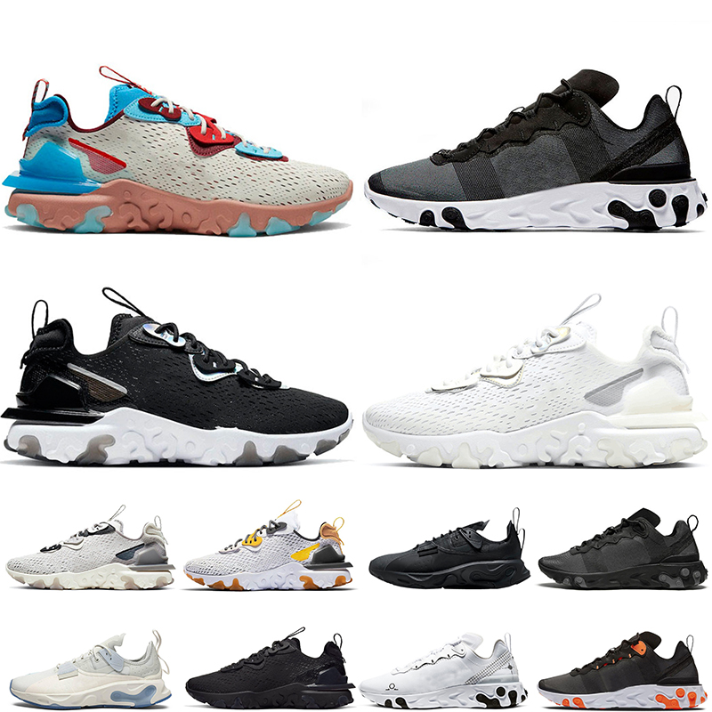 

hot sale nik epic react vision element 55 87 running shoes for men women Black Iridescent Desert Oasis Pastel Hues designer sports sneakers, #6 orange peel 40-45