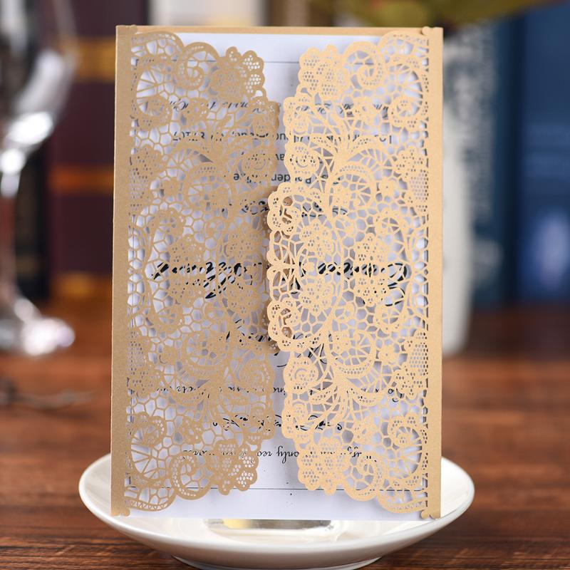 

20Pcs/set Pearl Paper Wedding Invitation Cards with Blank Inner Sheet Greeting Card Kits Event Party Supplies Wedding Cards