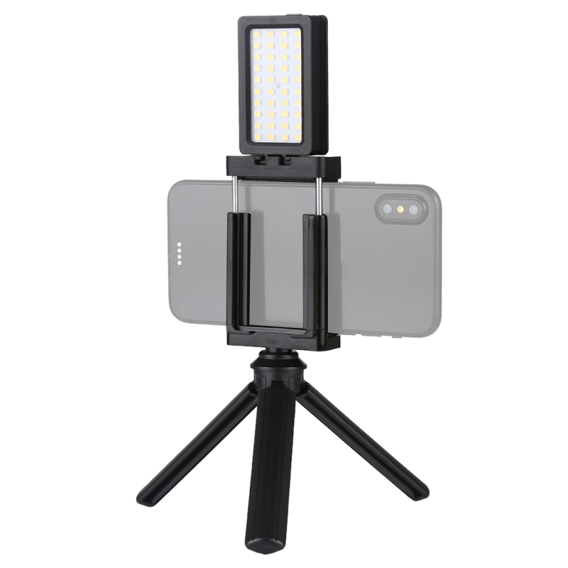 

Mobile Phone Live Set With Phone Holder Clip Desktop Tripod For Camera Mobile Phones With RGB Full Color Dimmable LED Light