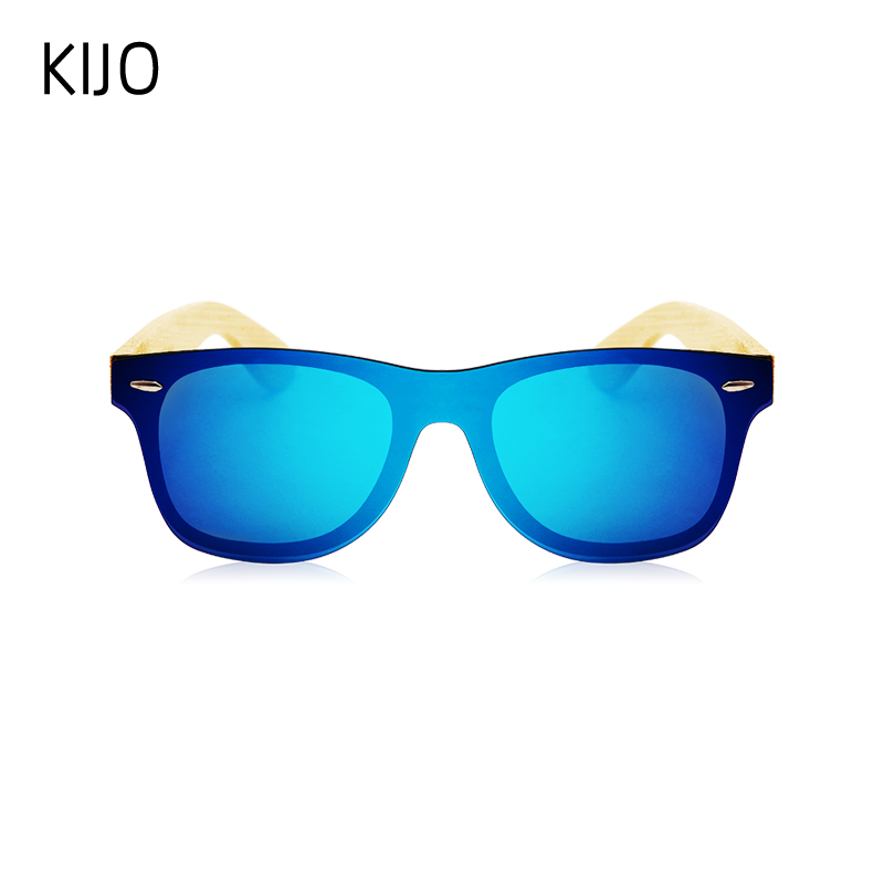 

Sunglasses KIJO Vintage Bamboo Wood Frame Men Women Fashion Mirror Coating Sun Glasses Shades Eyewear UV400