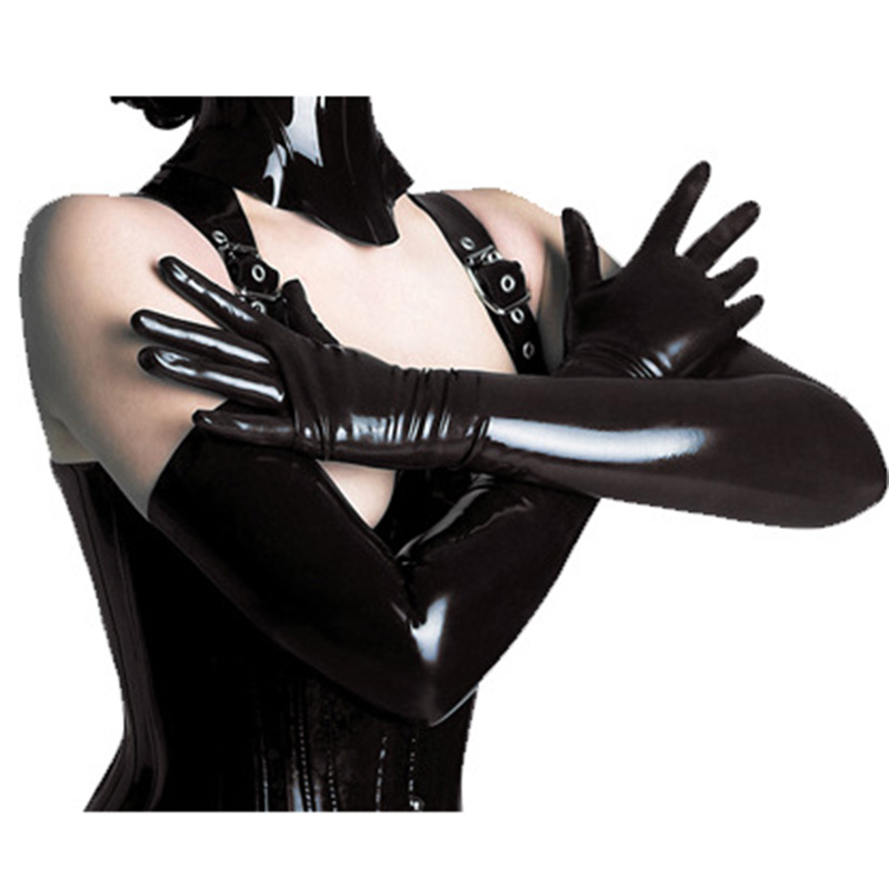 

Sexy Women Gloves Faux Leather Wetlook Porno Leather Mittens Latex Fetish Long Arm Gloves Cosplay Costumes Shiny Dance Clubwear