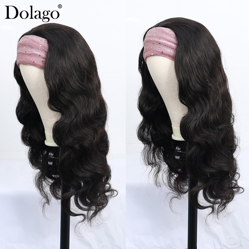 

Body Wave Headband Wig Human Hair Wigs With Headband Attached 30 inches Brazilian Wavy Hair Wigs Human For Women Head Band, As pic