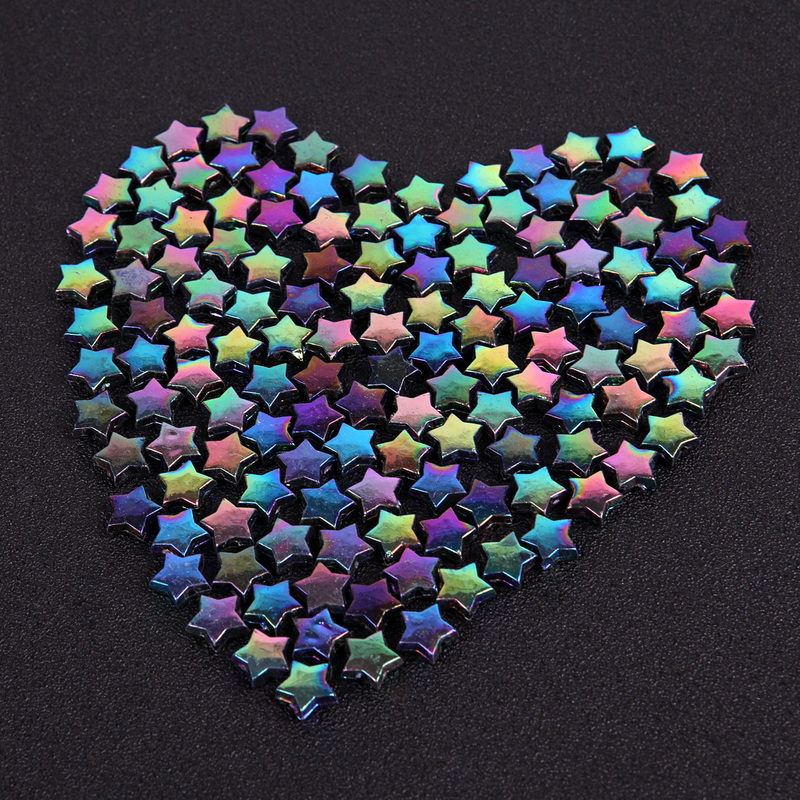 

100Pcs 11mmx4mm Acrylic Spacer Beads for Jewelry Making Crystal AB Rainbow Star Bead Charms Men Women DIY Accessories