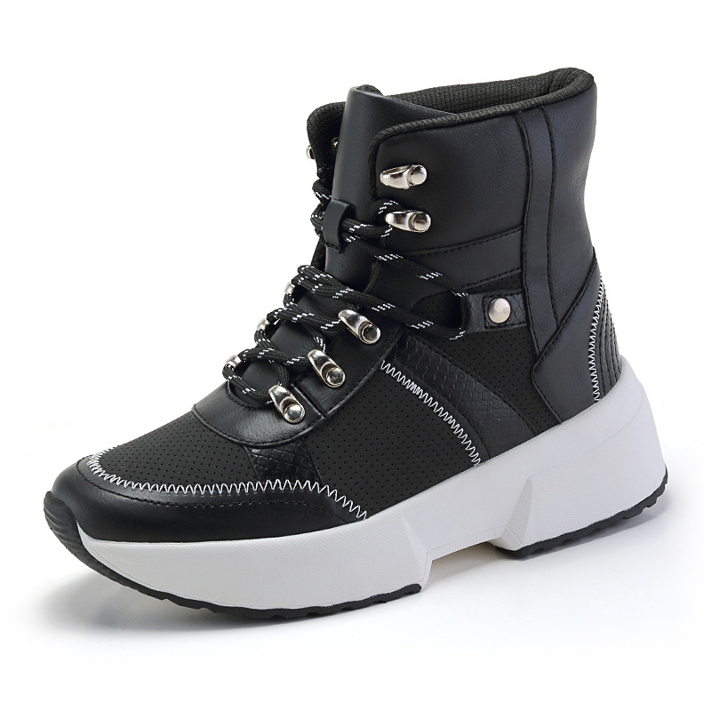 

SWYIVY Ankle Boots Women Warm Fur Sneakers High Top 2020 White Sneakers Platform Warm Short Tub Snow Boots For Women, White fur