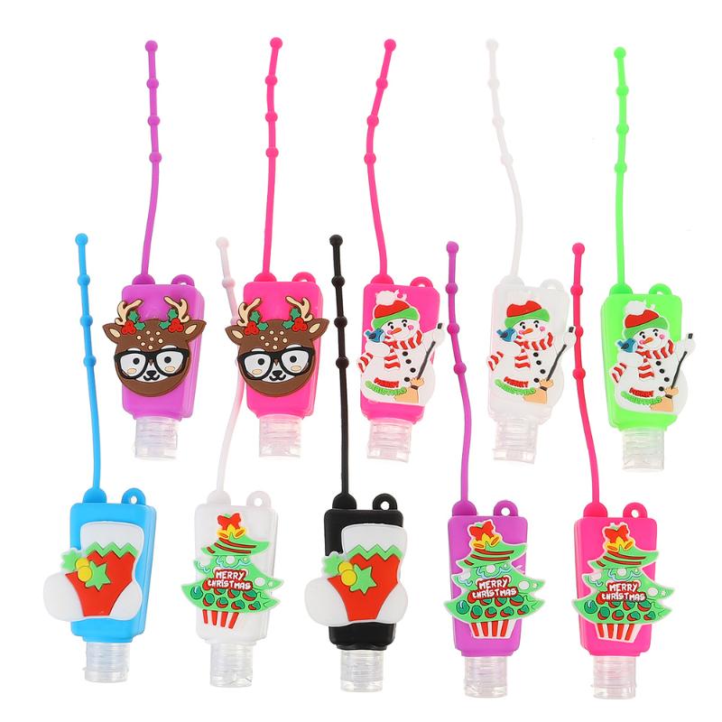 

1 Set of 10 Pcs Portable Sanitizer Bottle Silicone Bottle with Protective Cover