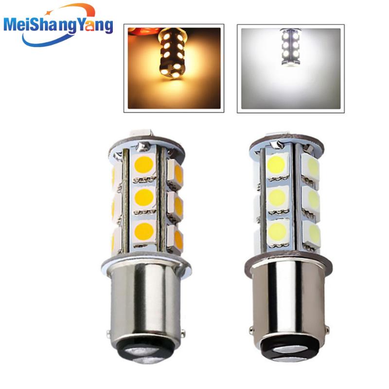 

1pcs 1142 BA15D 18 SMD Tail Turn Signal lamp Warm White led car bulbs rear brake Lights Car Light Source parking 12V W, As pic