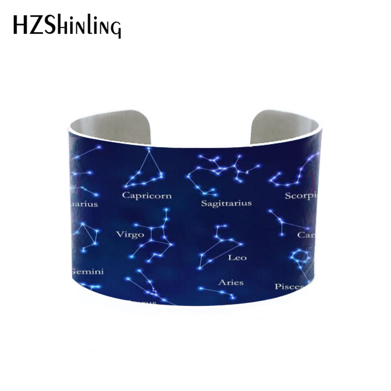 

12 Gemini Zodiac Constellation Bracelet LeoHandmade Bangle Bracelet Horoscope aluminium Expandable Bangle Gemini Jewelry New Age