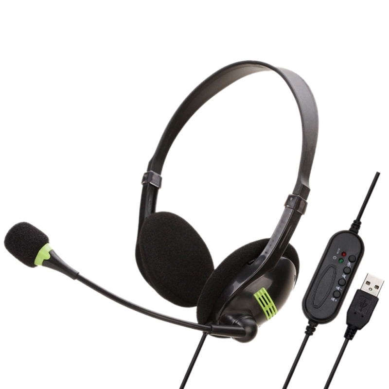 

Telephone Headset USB with Microphone Noise Cancelling Computer PC Headset Call Center Telephone