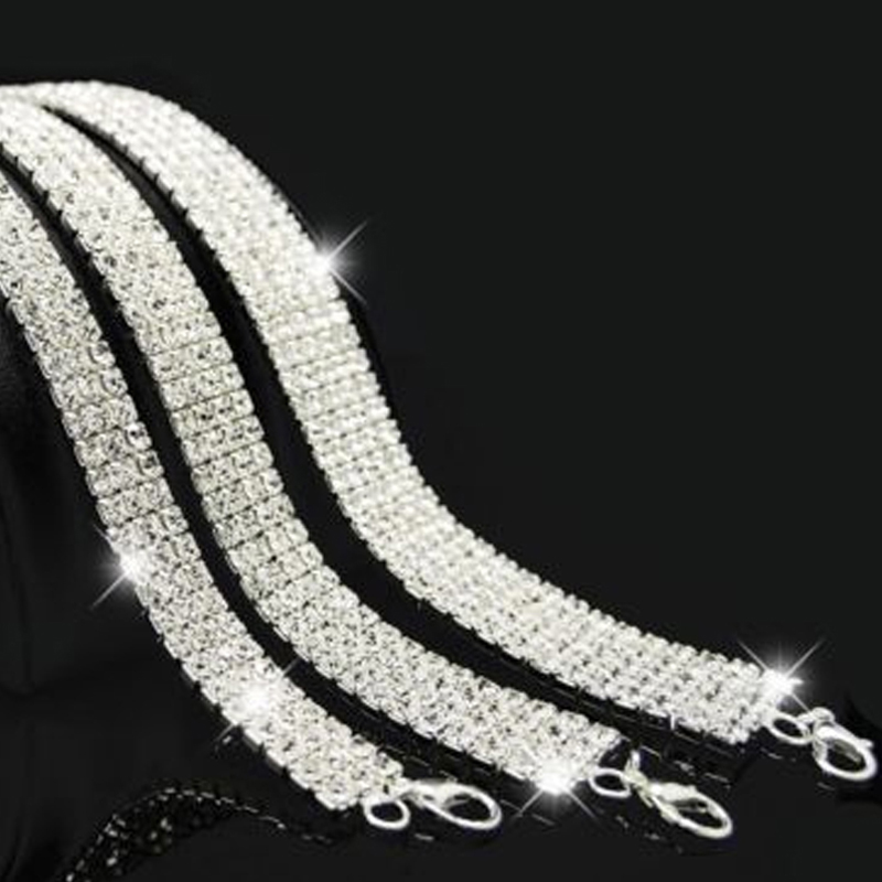 

Bridal Wedding Party Prom Multi-Row Stretch Rhinestone Choker Necklace Stretchy Elasticated Chokers Bling Necklaces Hot Sale
