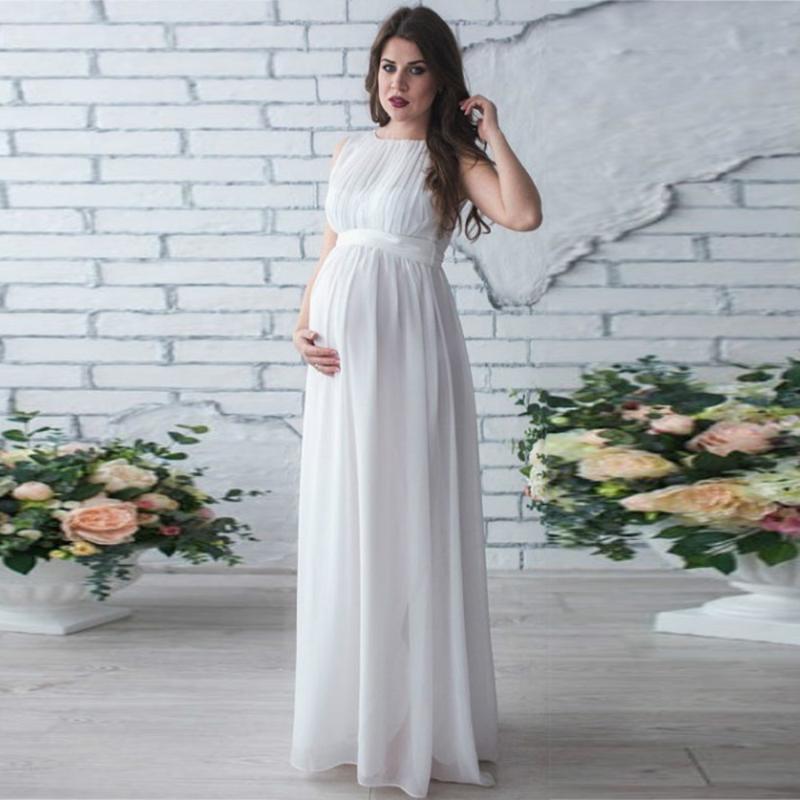 

Pregnant Women Drape Photography Props Nursing Boho Chic Tie Long Dress Robe Grossesse Shooting Photo Zwangerschaps Jurken, Pink