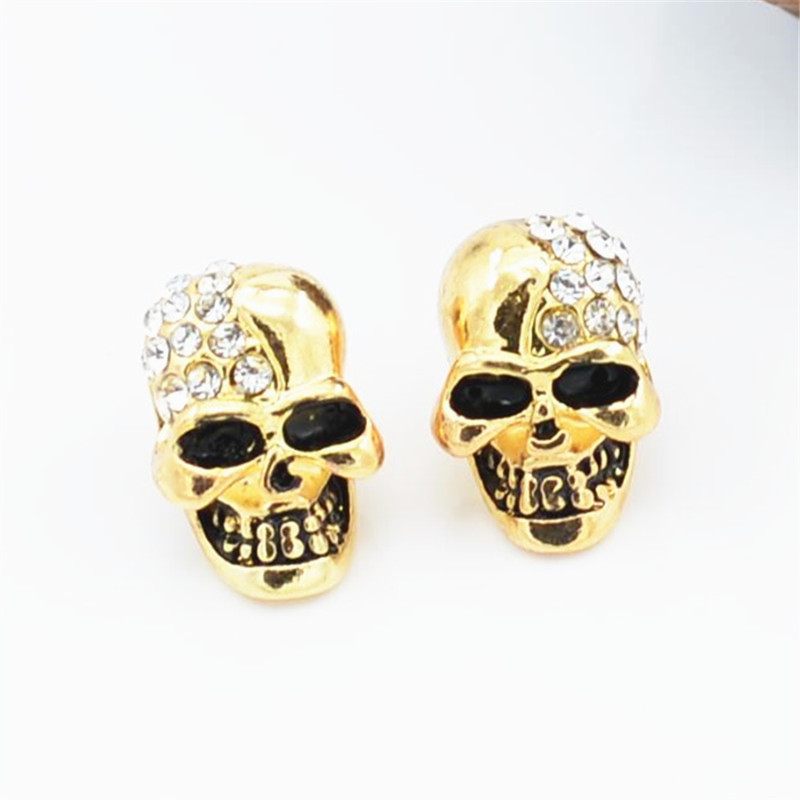 

Stud 2021 Punk Halloween Brincos Oorbellen Golden Rose Gold Crystal Earrings Women Jewelry