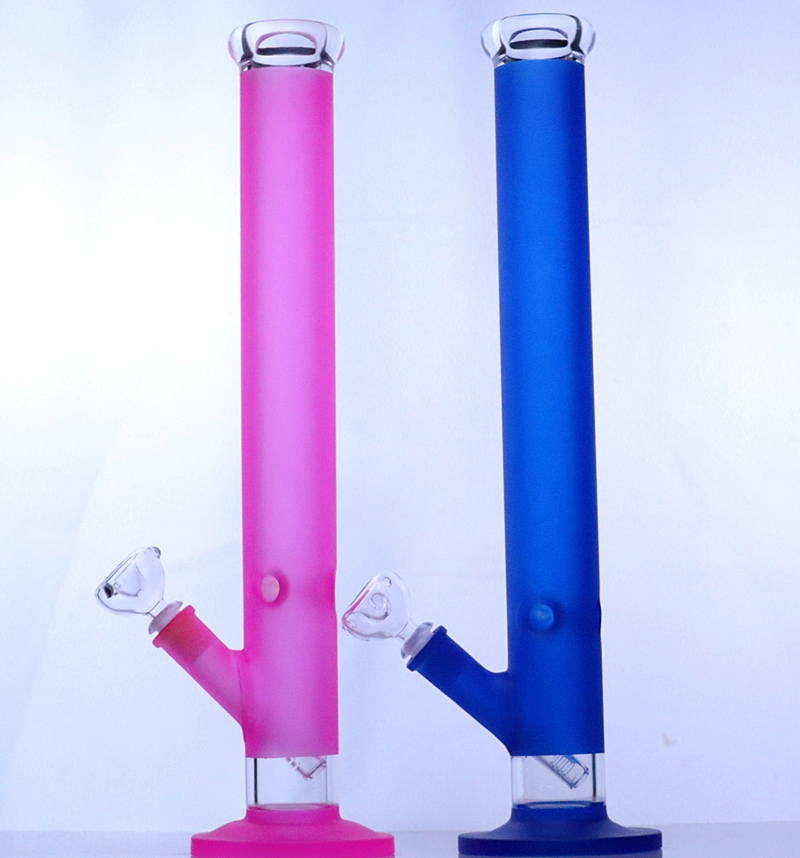 

17.7 inch sandblasting color tall straight tube bong glass water ice bongs 14mm bowl glass water bongs