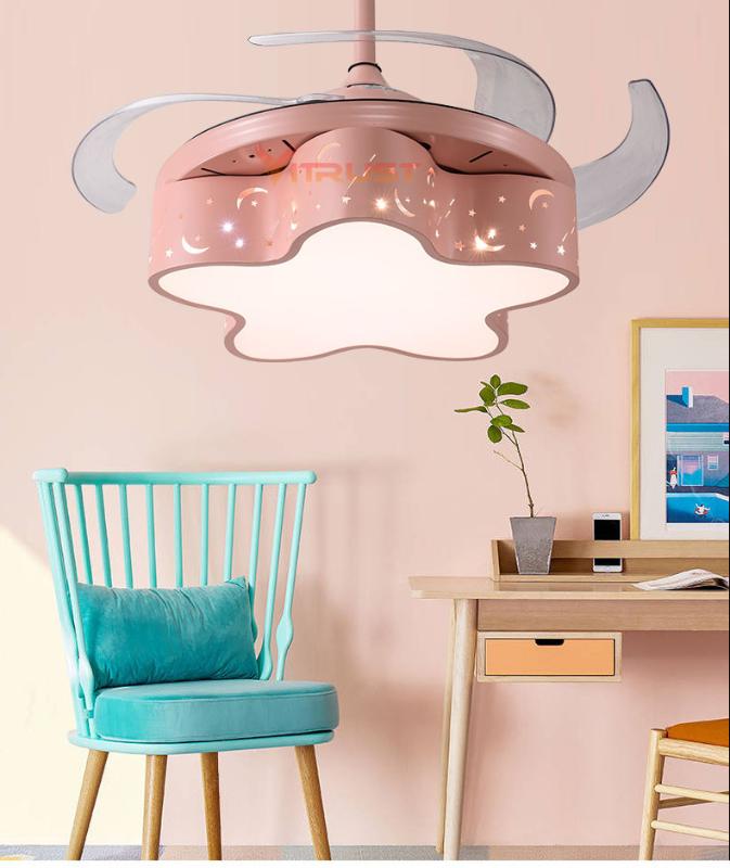 

Modern Ceiling Fan Lights Kids 36 42in Dining Room Bedroom Living Fan Lamps Girl Boy Kindergarden Invisible Ceiling Lights