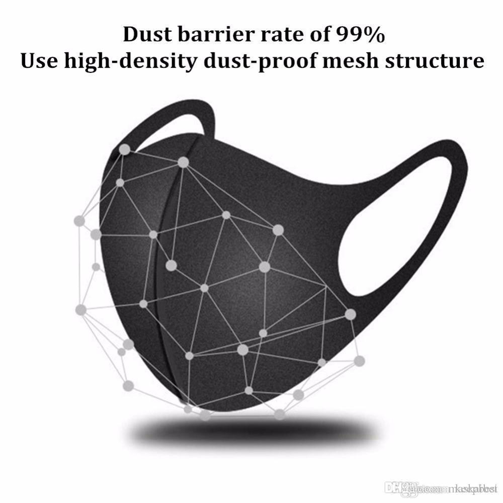

DHL Free ship In Stock Adjustable Anti Dust Face Mask Black Cotton for Cycling Camping Travel,100% Cotton Washable Reusable Cloth Masks