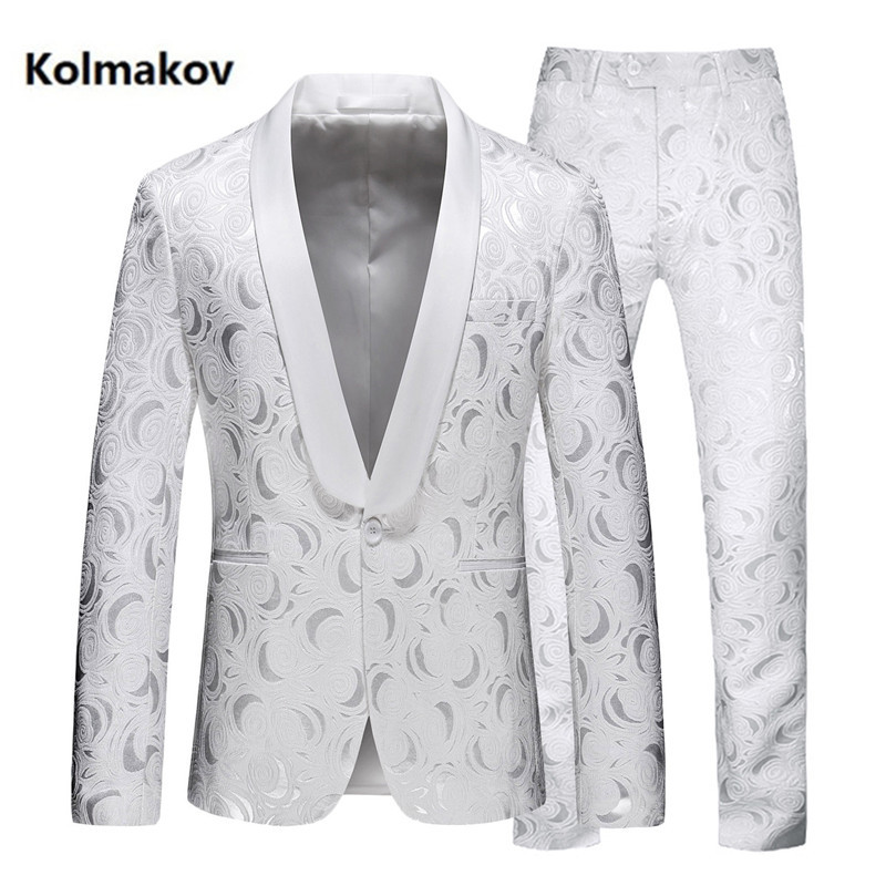

2020 new arrival printed casual suits men,high quality men's Performance suits,stage men's suits,Wedding Suit men ,size -4XL, Black