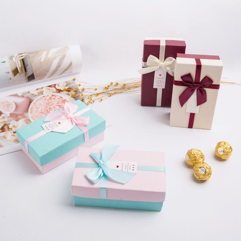 

Bow Ribbon Gift Box Wedding Candies Box Gift Wedding Korean High-End Hard Paper