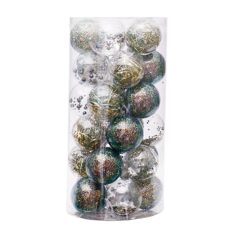 

30pcs Polystyrene Gift Home Bauble Tree Hanging Christmas Ball Ornament Shopping Mall Party Decoration Shatterproof DIY 6cm
