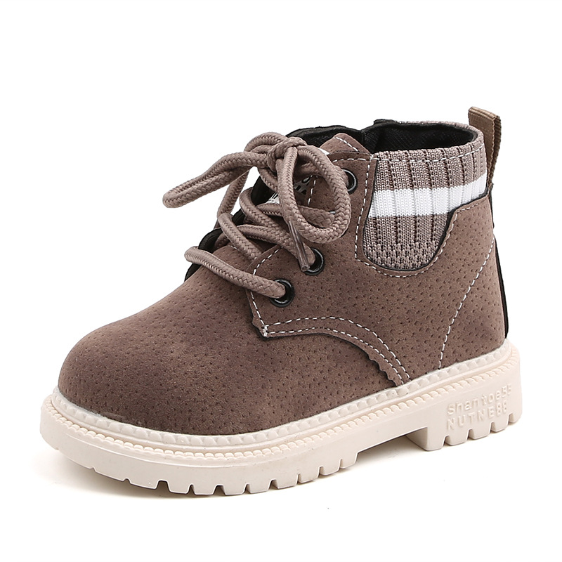 

Fashion Children Boots Kids For Boys Girls Toddlers Warm Cotton Zipper Vintage Style Sale Autumn Winter 21-30, Grey