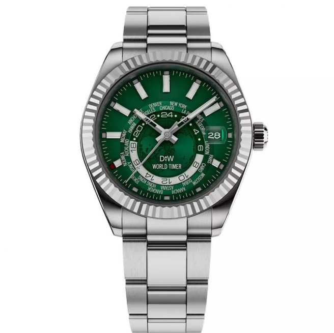 

Basel blue mens automatic watch mechanical calendar watch sky luminous fashion sports mens 316L stainless steel diving waterproof 30M watch, As the picture shows