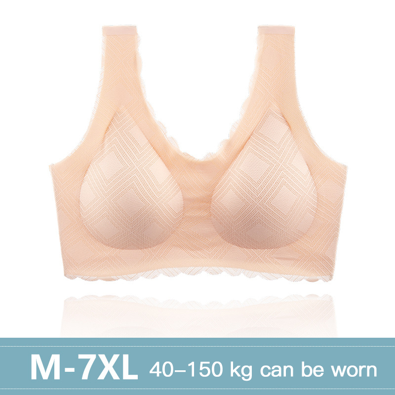 

5D sport bras Plus Size  5XL 6XL 7XL Seamless Bra Sexy Top Lingerie Breathable Women deep v-neck backless body sexy bra 2020, Skin