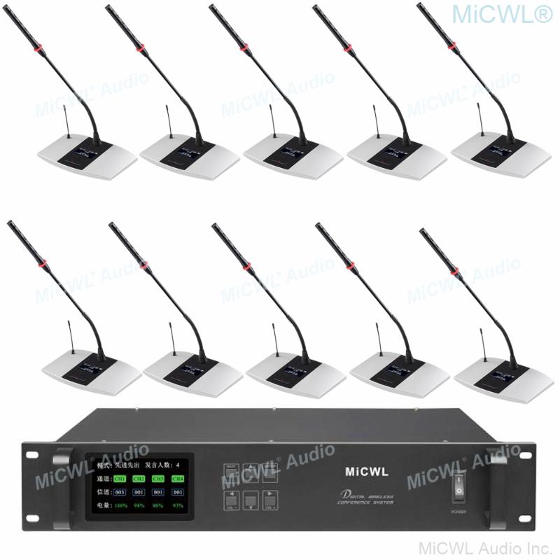 

MiCWL Rechargeable Digital Wireless Desktop Gooseneck Microphone Conference Meeting Room System A10M-A106