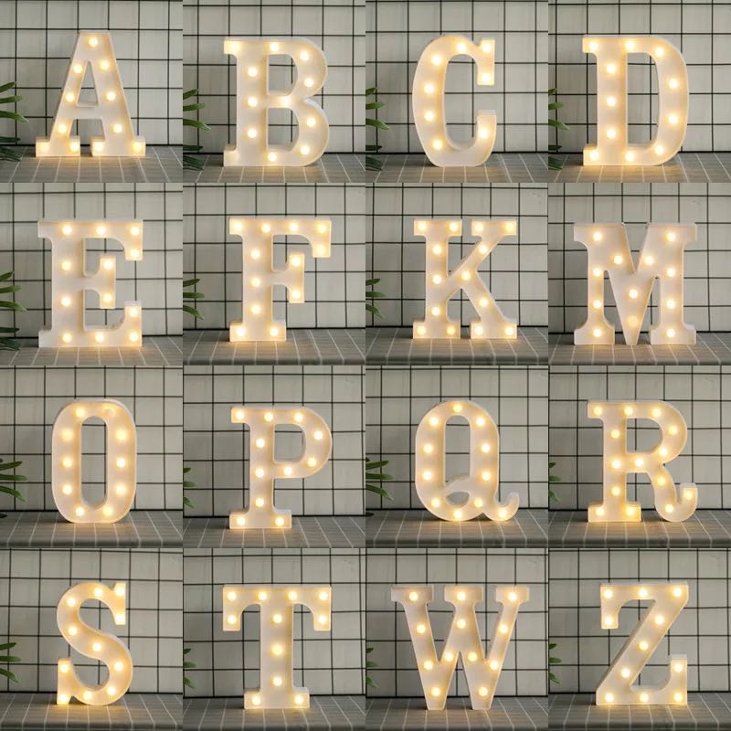 

Nordic Style Home Decor Luminous LED Letter Night Light Without Battery Scandinavia Decor For Wedding Party Decoration Kids Room