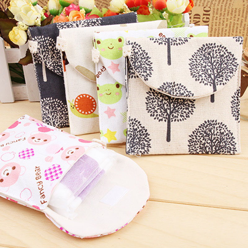 

Storage Bags Multifunction Cotton Package Sanitary Pads Pouch 1 PC Key Coin Purse Napkin Bag Cartoon Shape
