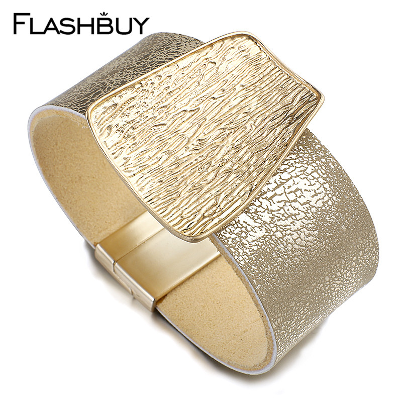 

Flashbuy Fashion Metal Charms Warp Leather Multilayer Bracelets For Women Gold Trendy Bangle Jewelry Femme Wedding Accessories