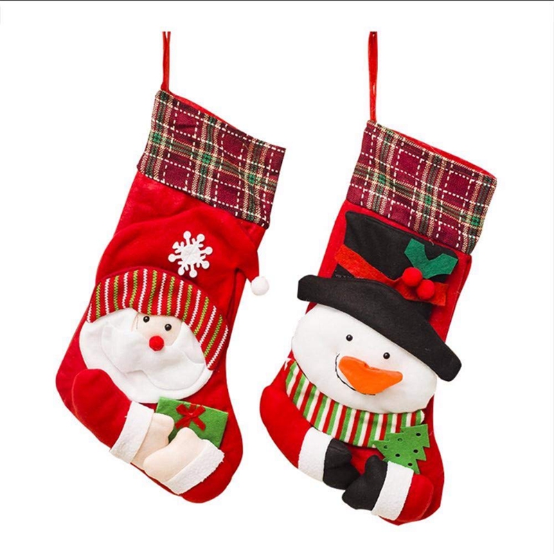 

Christmas Decoration Gift Bag Christmas Socks Large Size Santa Claus Pattern Socks Bedside Pendant