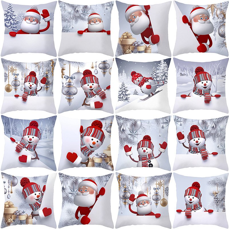 

45x45cm Snowman Pillow case Xmas Ornaments Sofa Santa Claus Cushion Cover Merry Christmas Decorations For Home Noel Navidad 2020