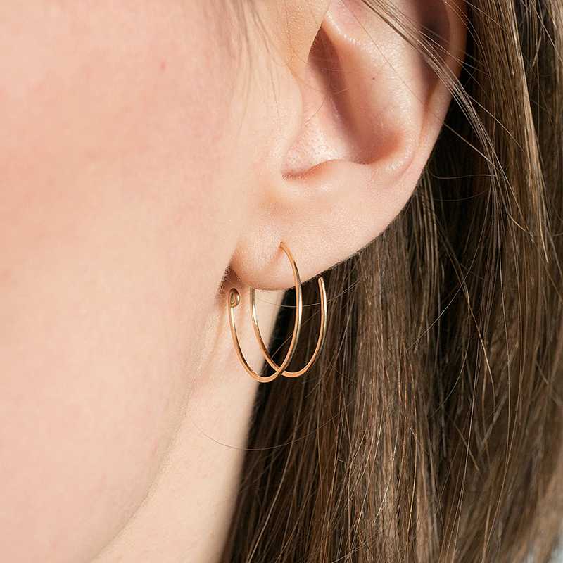 

PINJEAS handmade double ear ring hoop earrings man custom personalize gift for women Birthday Jewelry freeshiping