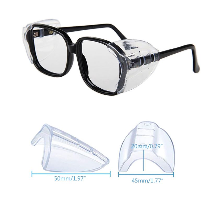 

6 Pairs Splash Proof Safety Eye Glasses Side Shields Clear Flexible Slip On Protective Shield Fits All Size Eyeglasses 094B