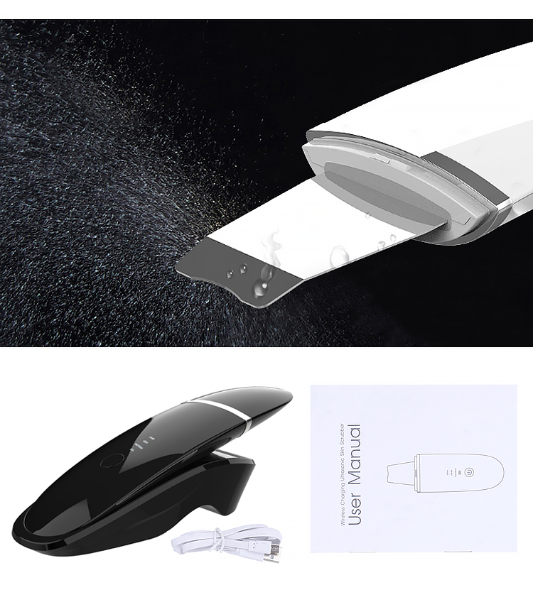 Professional Skin Scrubber Ultrasonic Face Cleansing Skin Peeling Machine USB Wireless For Home Use Facial Care-image-590648350